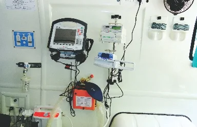 Sidewall reinforced to mount defibrillator, ventilator, suction pump, etc