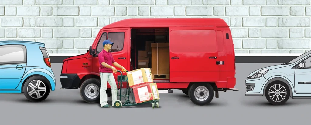 Sliding door (option) for kerb side delivery